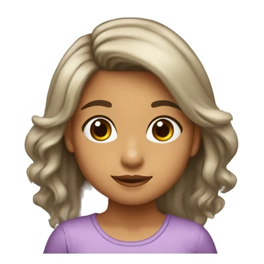 niña rizosa de pelo castaño sticker