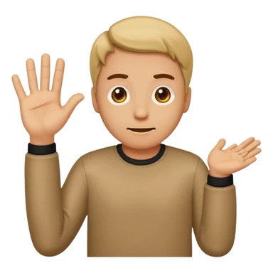 make an emoji of a man shrugging with the number 6 above his right hand and 7 above his left hand sticker