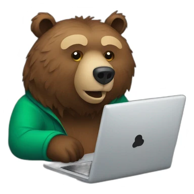 Grizzly bear on computer sticker