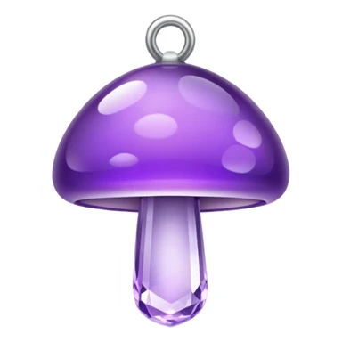 Purple Mushroom shaped Crystal pendant sticker