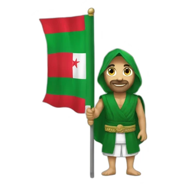 Fenek qui porte le drapeau de l'algérie sticker