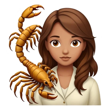 Scorpion horoscope girl brown hair sticker