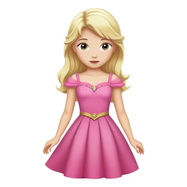 Aurora princess in pink dress with blonde hair sticker