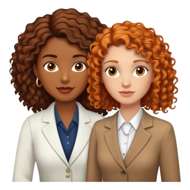 long dark haired woman Life Coach and ginger curly haired Office Worker sticker