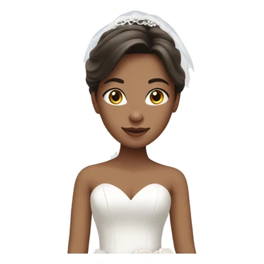 Brunette girl in wedding dress sticker