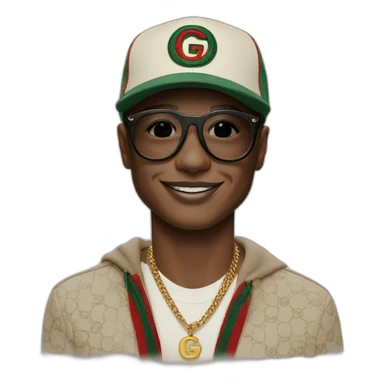 Smiley face wearing gucci cap and glasses sticker