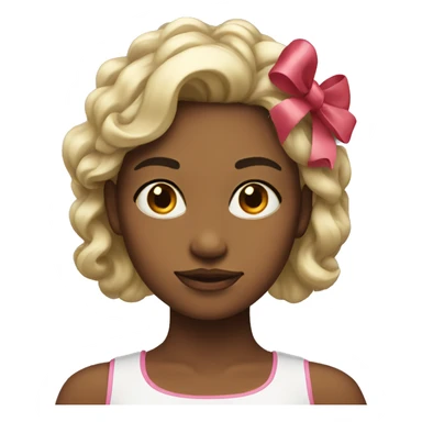fair girl with bow on forehead  sticker