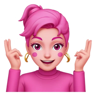 Pink super happy and excited squinting eyes pink  sticker