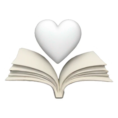 white heart with books inside sticker