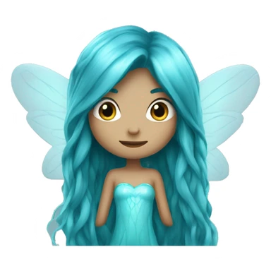 Beautiful, fairy, blue, turqoise, long hair, big wings sticker