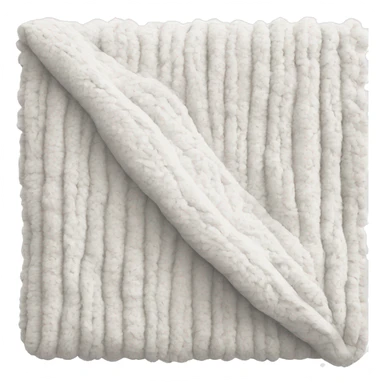 Realistic cozy white chenille blanket sticker