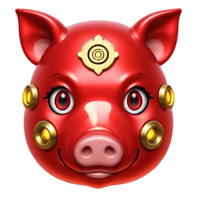 red glitter cyberpunk pig sticker