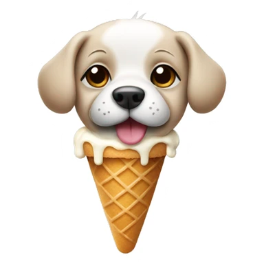 Dog with an ice cream  sticker