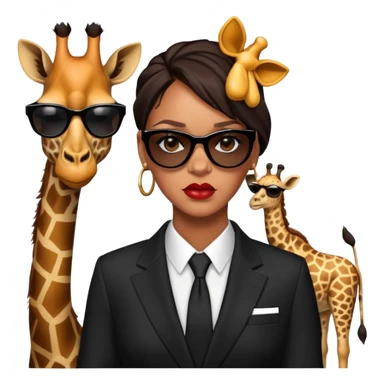 Mache mir ein Rihanna Emoji zusammen mit einer Giraffe der ein bodyguard spielt  sticker