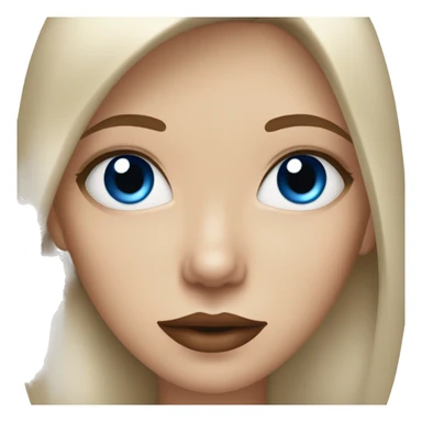 White girl with blue eyes, straight brown hair, and red lips  sticker