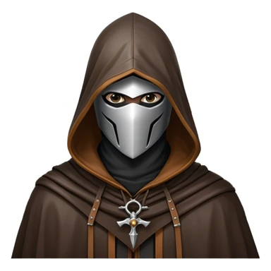 icon featuring Assasin's Creed in an iconic assassin's hood, standing tall against the backdrop of Florence. The design captures the essence of adventure, with intricate details of historical architecture and a sense of mystery. The character is poised, ready for action. transparent background. sticker