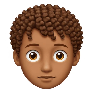 Create an emoji of YouTuber DavidMC's face - he has hair with short sides but a curly top, it is brown sticker