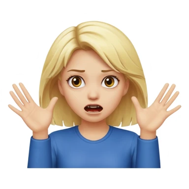 Girl with blonde hair making scary face with her hands up sticker