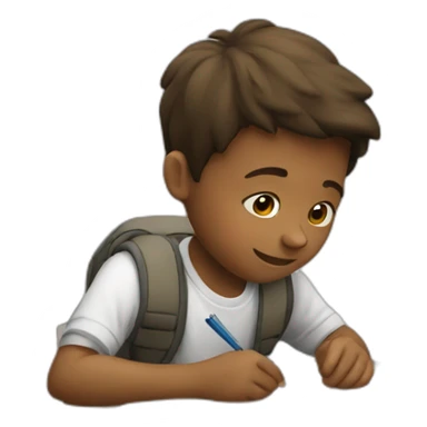 A kid studying sticker