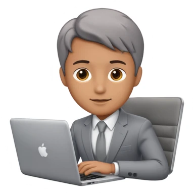 working laptop person suit sticker