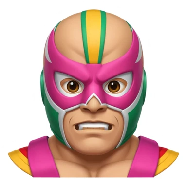 Mexican wrestler portrait, head and shoulders only, colorful luchador mask, muscular collar, confident expression, 3D cartoon, mobile game icon style, clean background, no text, no watermark
 sticker