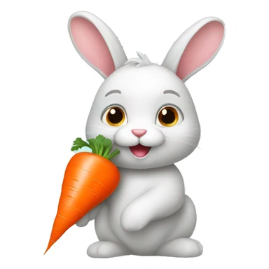 Rabbit with carrot sticker
