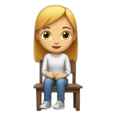 Girl sitting alone  sticker
