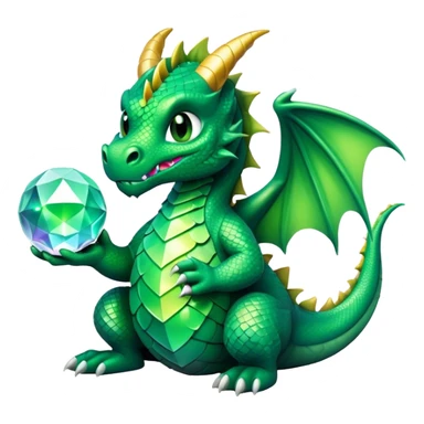 Cute dragon holding crystal ball  sticker