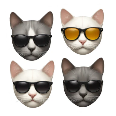 6 cool cats wearing sunglasses sticker