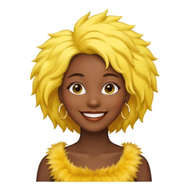 fashionist black woman with yellow fur hair clip sticker