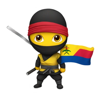 Ninja con bandera de ecuador  sticker