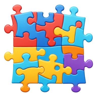 colorful puzzle pieces connecting together sticker