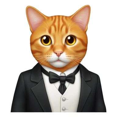 Orange tabby cat in tuxedo sticker