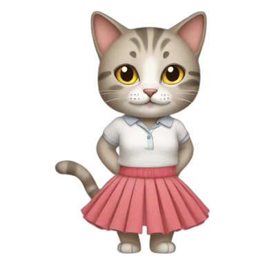 A cat with a skirt sticker
