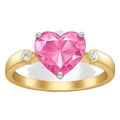 Sliver ring with a pink heart diamond sticker