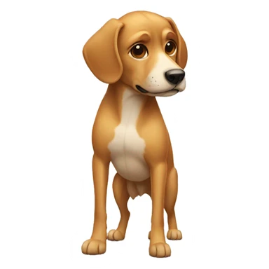a dog with 2 legs sticker
