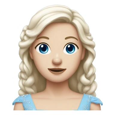 white girl in a blue wedding dress sticker