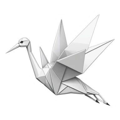 Outline of an origami paper crane  sticker
