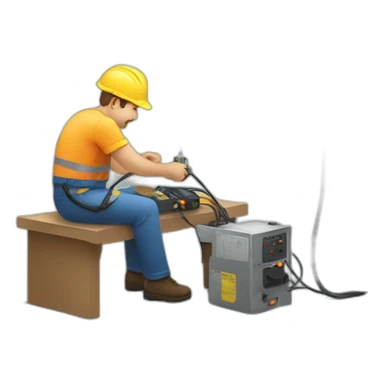 man working with electricity sticker