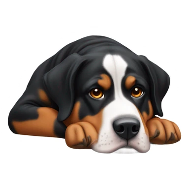 Swiss mountain dog laying down sticker