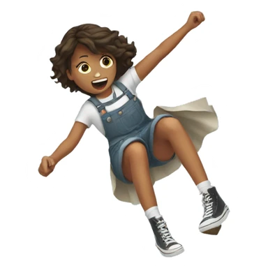girl falling over a Shoe sticker
