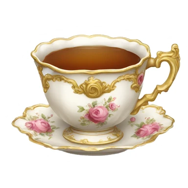 Rococo tea cup sticker