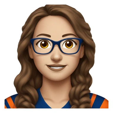 female brown hair glasses nhl fan edmonton oilers sticker