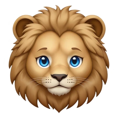 Cute sad blue eyed lion sticker