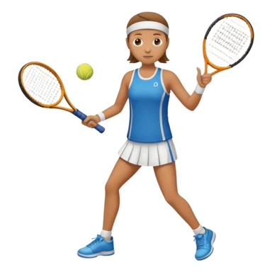 High resolution full body of a tennis player with just a one racket  sticker