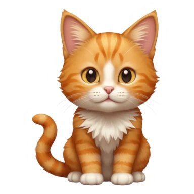 A high-resolution photo-realistic digital illustration of a ginger tabby cat kitten, chest upward sticker
