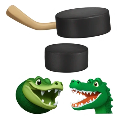Big hockey puck and a gator sticker