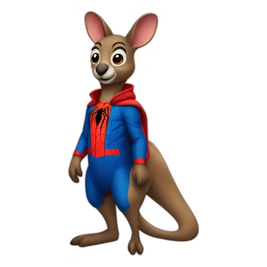 A Kangaroo wearing Spider-Man Jacket sticker