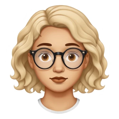 Light skin wavy hair jawline face with round specs and nose piercing  sticker