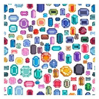collection of colorful gemstones sticker